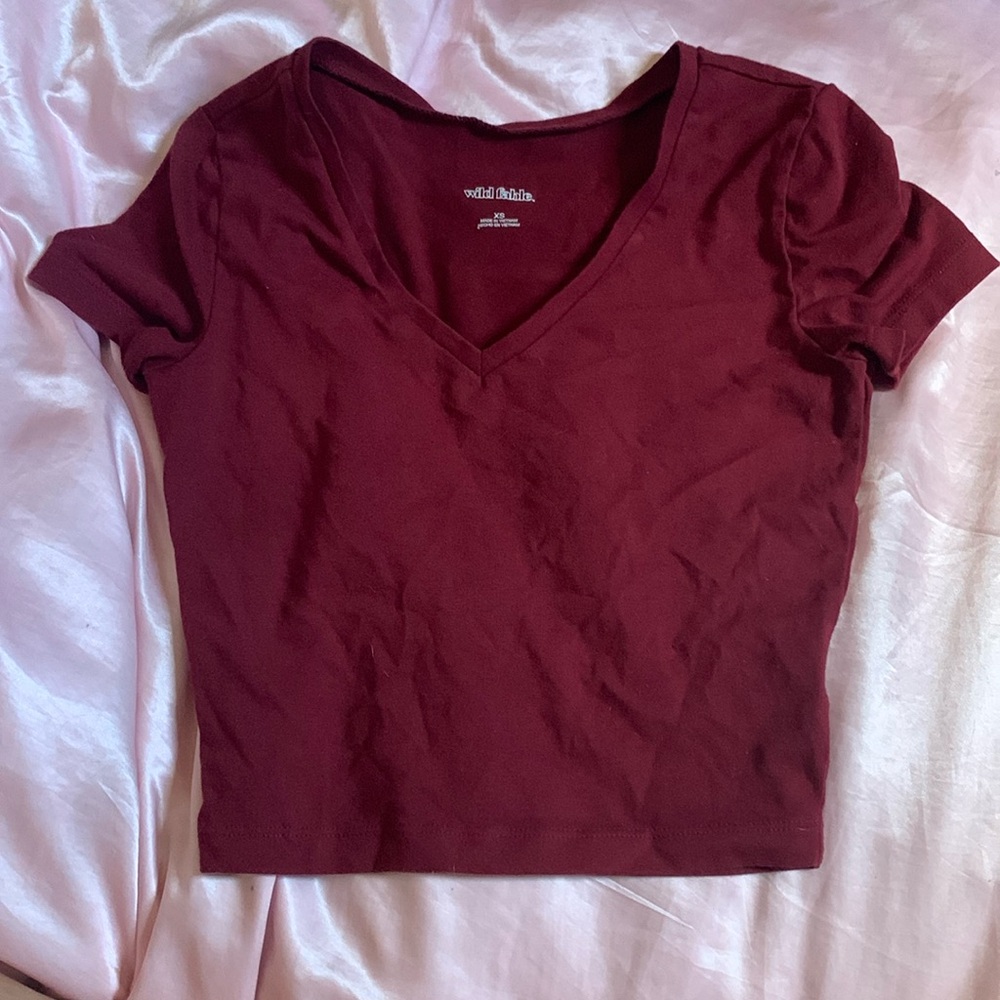 Wild Fable Burgundy Crop Top